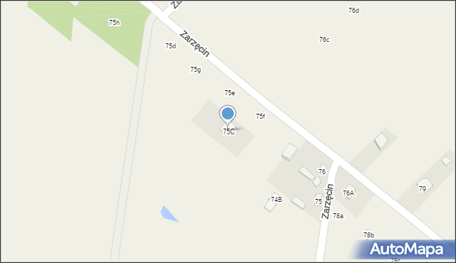 Zarzęcin, Zarzęcin, 75C, mapa Zarzęcin