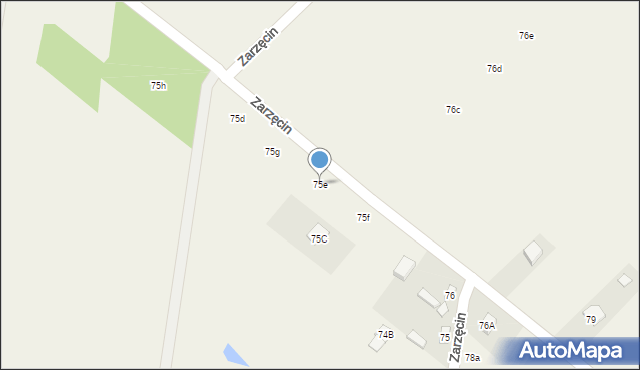 Zarzęcin, Zarzęcin, 75e, mapa Zarzęcin