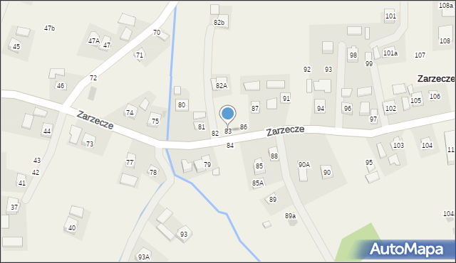 Zarzecze, Zarzecze, 83, mapa Zarzecze