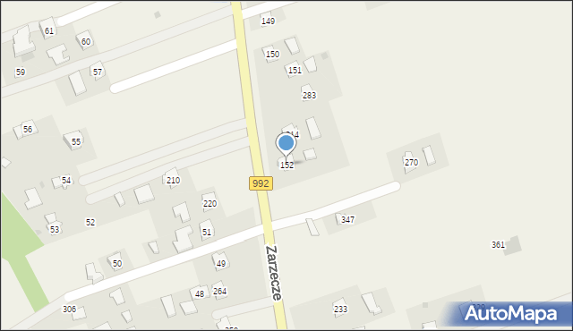 Zarzecze, Zarzecze, 152, mapa Zarzecze