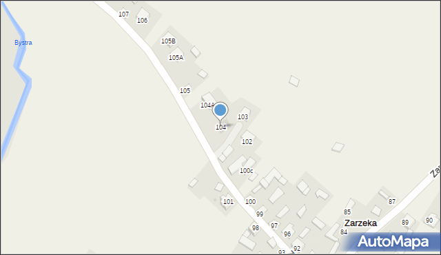 Zarzeka, Zarzeka, 104, mapa Zarzeka