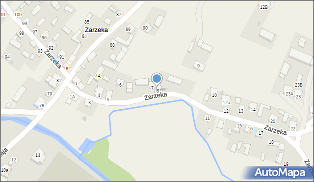 Zarzeka, Zarzeka, 8, mapa Zarzeka