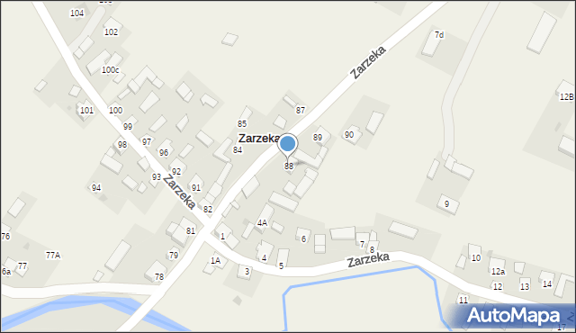 Zarzeka, Zarzeka, 88, mapa Zarzeka