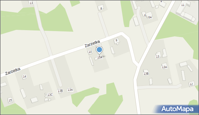 Zarzetka, Zarzetka, 10A, mapa Zarzetka