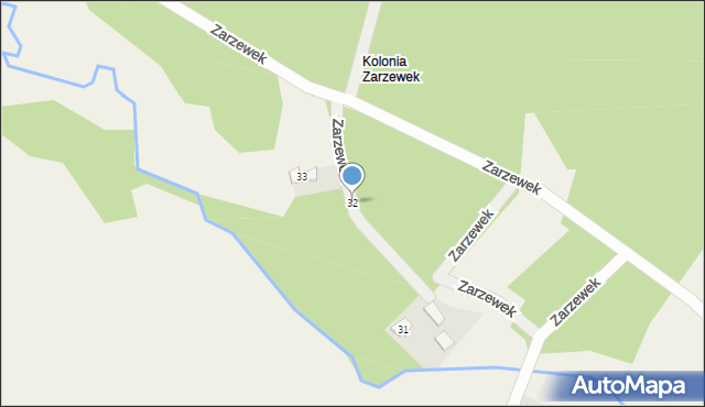 Zarzewek, Zarzewek, 32, mapa Zarzewek