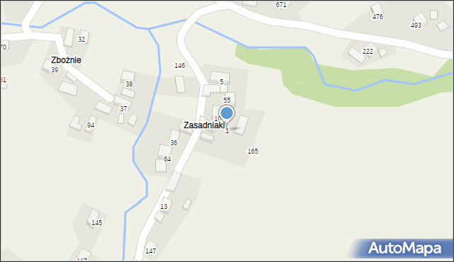 Zasadne, Zasadne, 1, mapa Zasadne