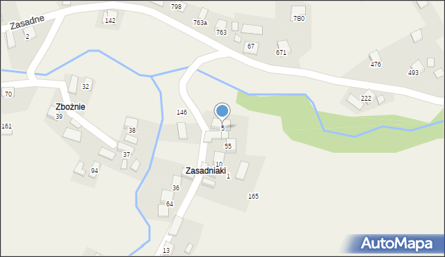 Zasadne, Zasadne, 5, mapa Zasadne