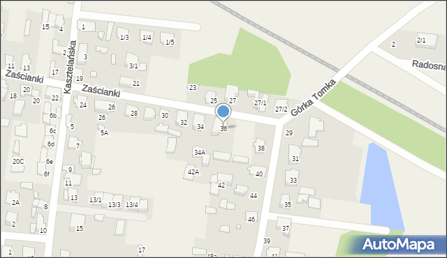 Zaścianki, Zaścianki, 36, mapa Zaścianki