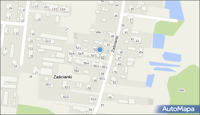 Zaścianki, Zaścianki, 54/2, mapa Zaścianki