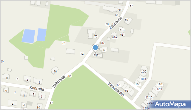Zaścianki, Zaścianki, 63a, mapa Zaścianki