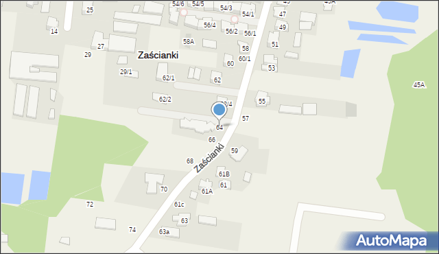 Zaścianki, Zaścianki, 64, mapa Zaścianki