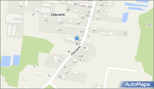 Zaścianki, Zaścianki, 66, mapa Zaścianki