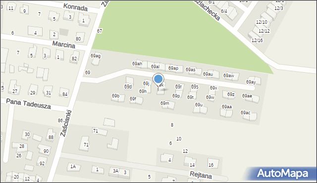 Zaścianki, Zaścianki, 69l, mapa Zaścianki