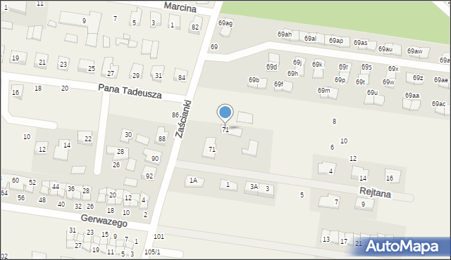 Zaścianki, Zaścianki, 71, mapa Zaścianki