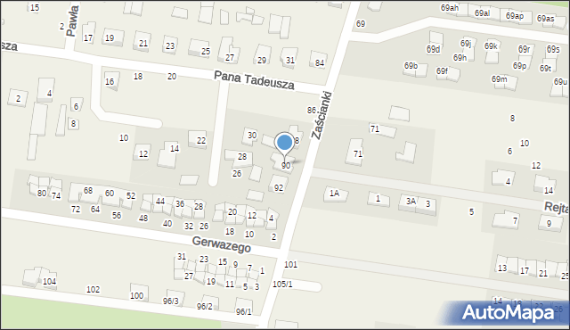 Zaścianki, Zaścianki, 90, mapa Zaścianki