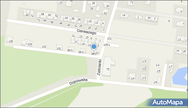 Zaścianki, Zaścianki, 96/1, mapa Zaścianki