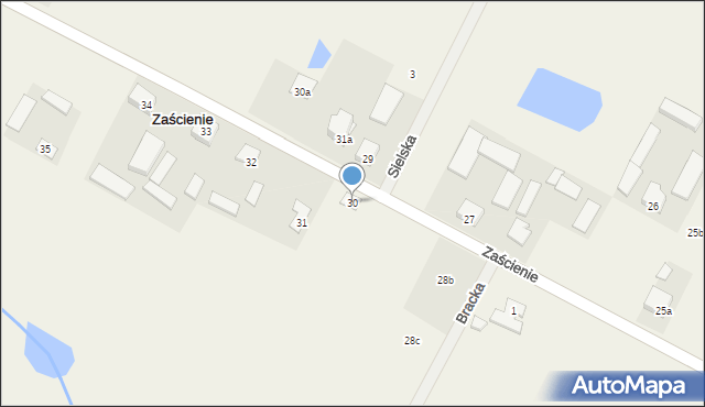 Zaścienie, Zaścienie, 30, mapa Zaścienie