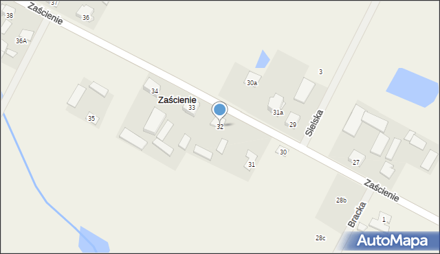 Zaścienie, Zaścienie, 32, mapa Zaścienie