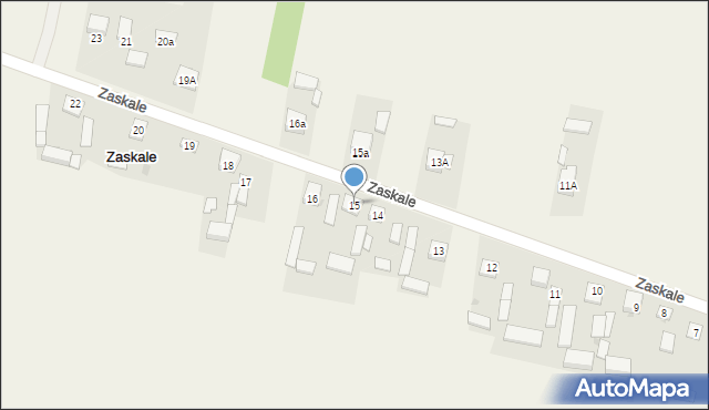 Zaskale, Zaskale, 15, mapa Zaskale