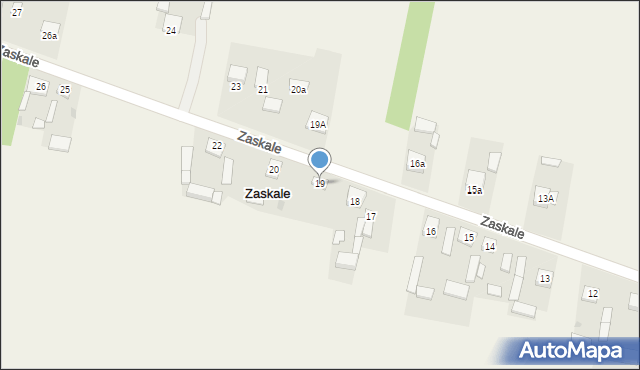 Zaskale, Zaskale, 19, mapa Zaskale