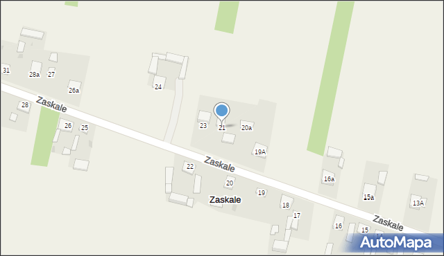 Zaskale, Zaskale, 21, mapa Zaskale