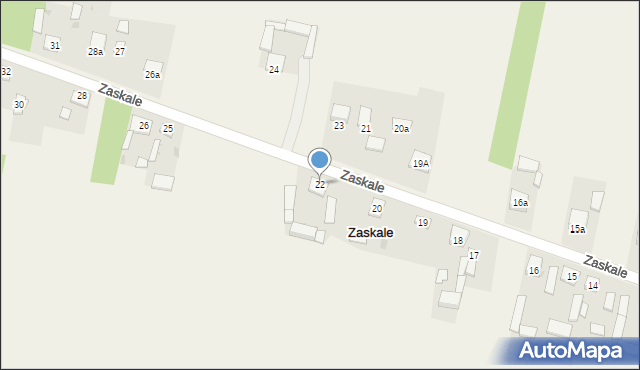 Zaskale, Zaskale, 22, mapa Zaskale