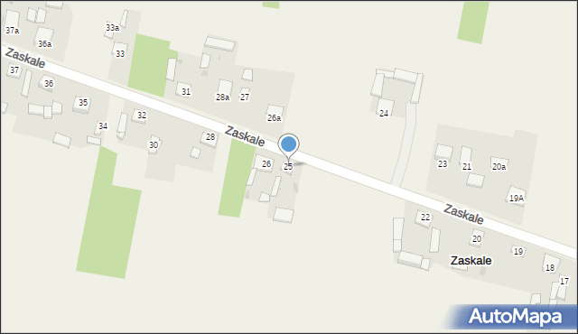 Zaskale, Zaskale, 25, mapa Zaskale