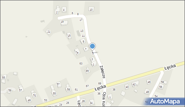 Zasole, Załęcze, 5, mapa Zasole