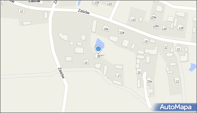 Zasów, Zasów, 16, mapa Zasów