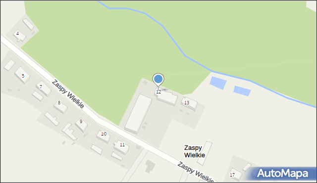 Zaspy Wielkie, Zaspy Wielkie, 12, mapa Zaspy Wielkie