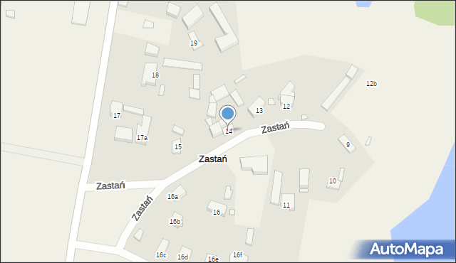 Zastań, Zastań, 14, mapa Zastań