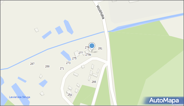 Zastań, Zastań, 279c, mapa Zastań