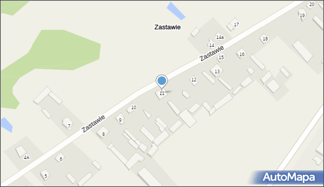 Zastawie, Zastawie, 11, mapa Zastawie