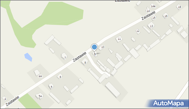 Zastawie, Zastawie, 9, mapa Zastawie