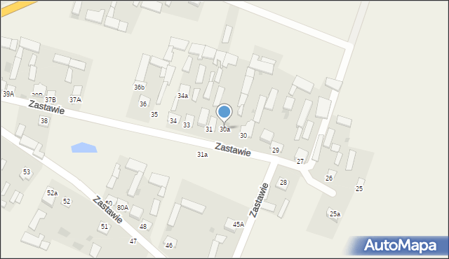 Zastawie, Zastawie, 30a, mapa Zastawie