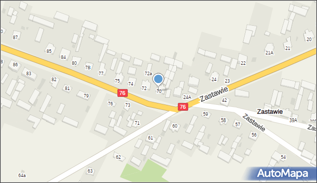 Zastawie, Zastawie, 70, mapa Zastawie