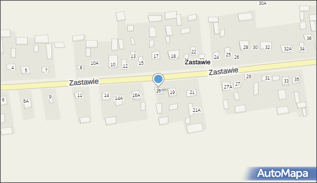 Zastawie, Zastawie, 16, mapa Zastawie