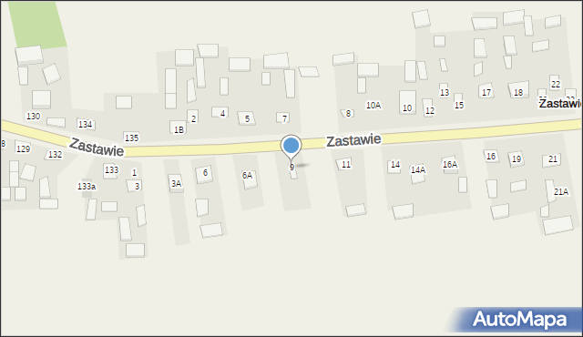 Zastawie, Zastawie, 9, mapa Zastawie
