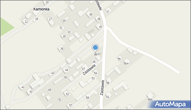 Zastawie, Zastawie, 45, mapa Zastawie