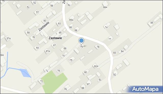 Zastawie, Zastawie, 73, mapa Zastawie