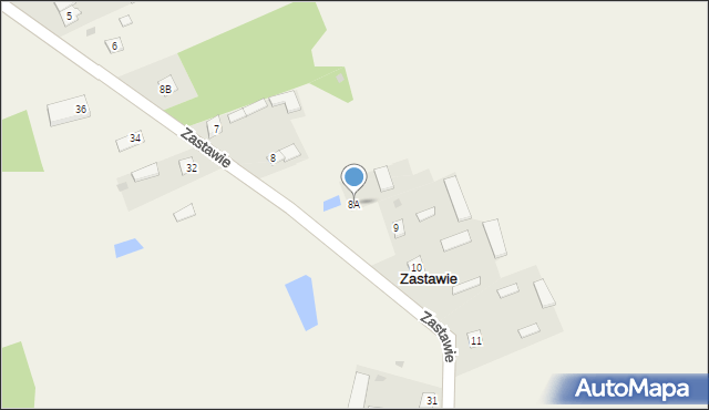 Zastawie, Zastawie, 8A, mapa Zastawie