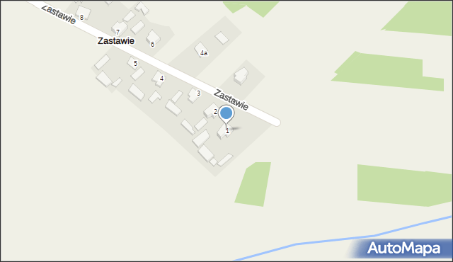 Zastawie, Zastawie, 1, mapa Zastawie