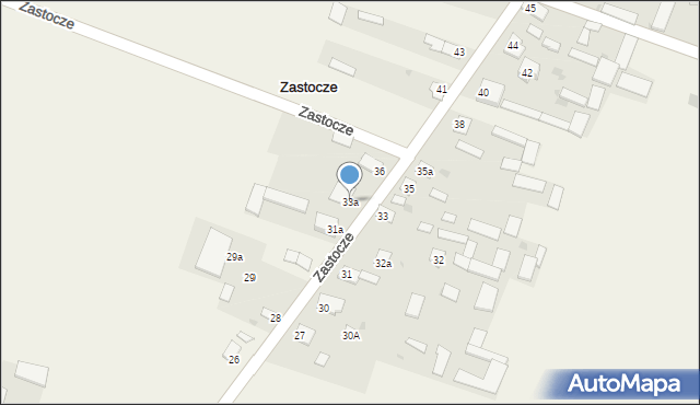 Zastocze, Zastocze, 33a, mapa Zastocze