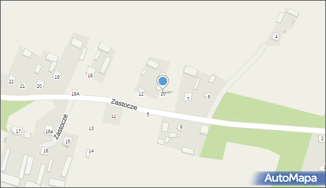Zastocze, Zastocze, 10, mapa Zastocze