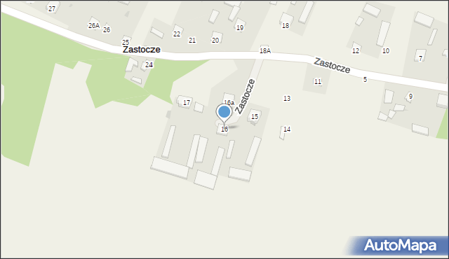 Zastocze, Zastocze, 16, mapa Zastocze