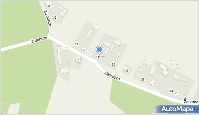 Zastocze, Zastocze, 31, mapa Zastocze