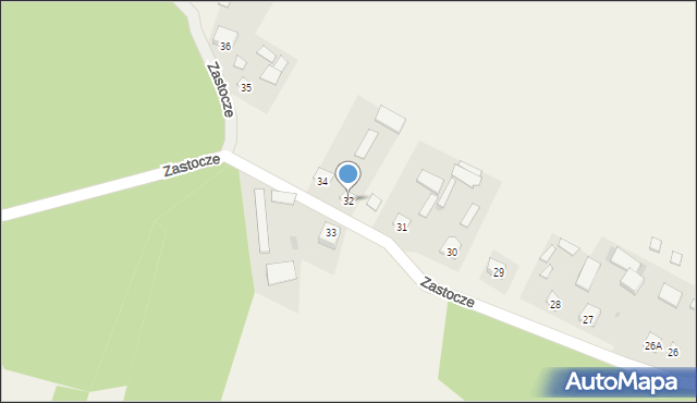 Zastocze, Zastocze, 32, mapa Zastocze