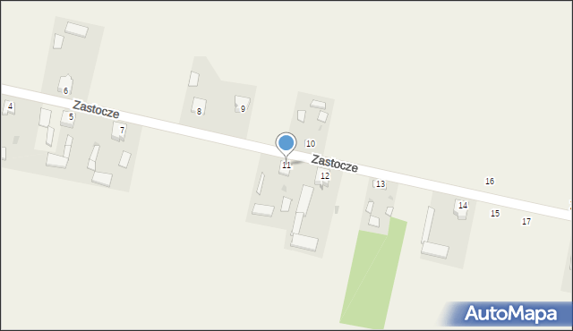 Zastocze, Zastocze, 11, mapa Zastocze