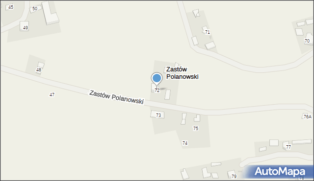 Zastów Polanowski, Zastów Polanowski, 72, mapa Zastów Polanowski