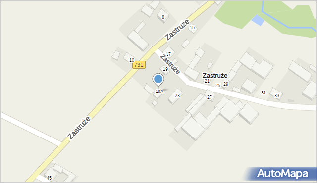 Zastruże, Zastruże, 19A, mapa Zastruże